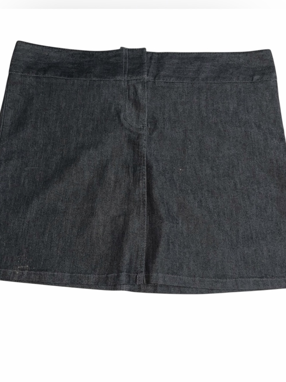 Kenneth Cole size 12 black lightweight denim mini skirt stretch NWOT